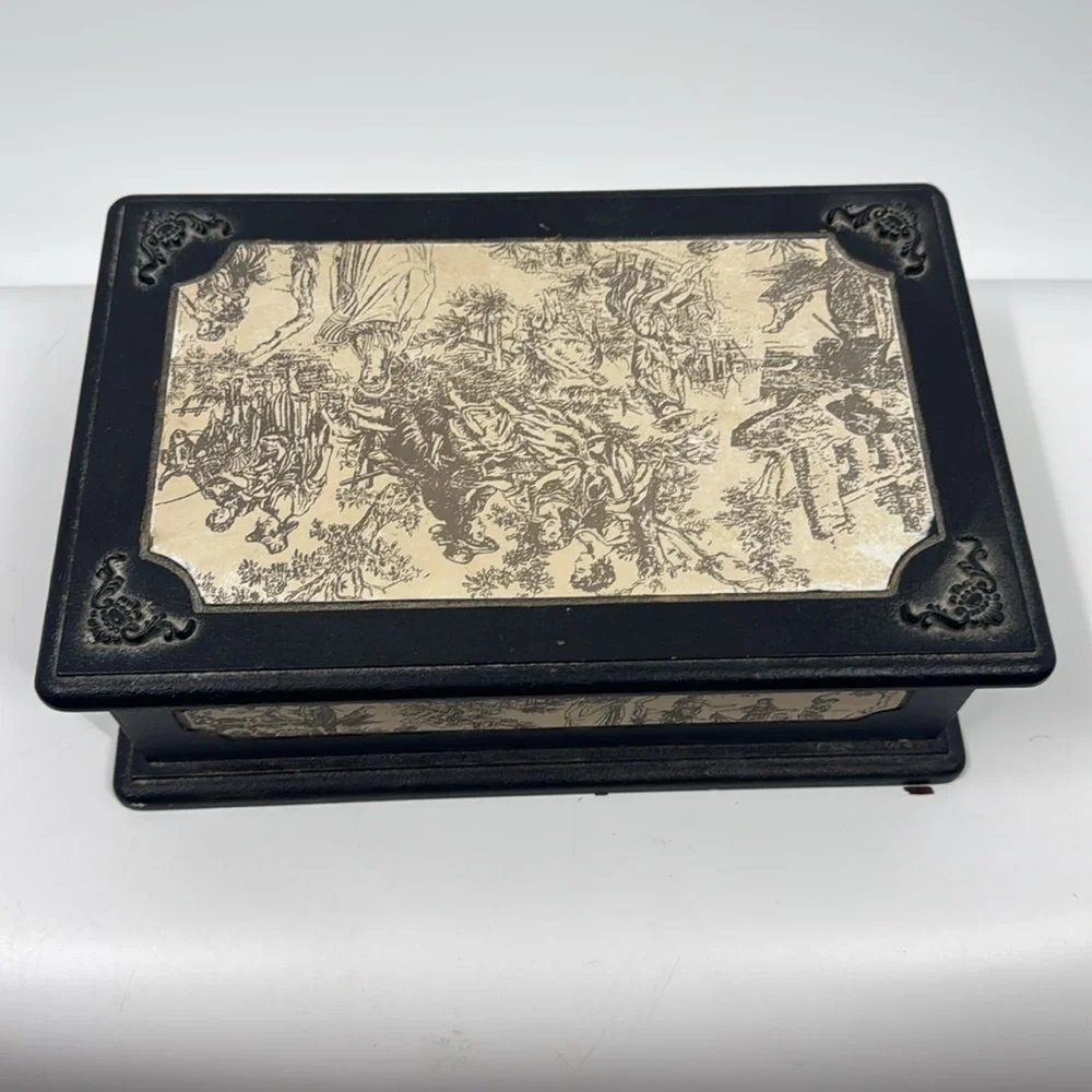 Vintage Decoline New York Black and Cream Decorative Box